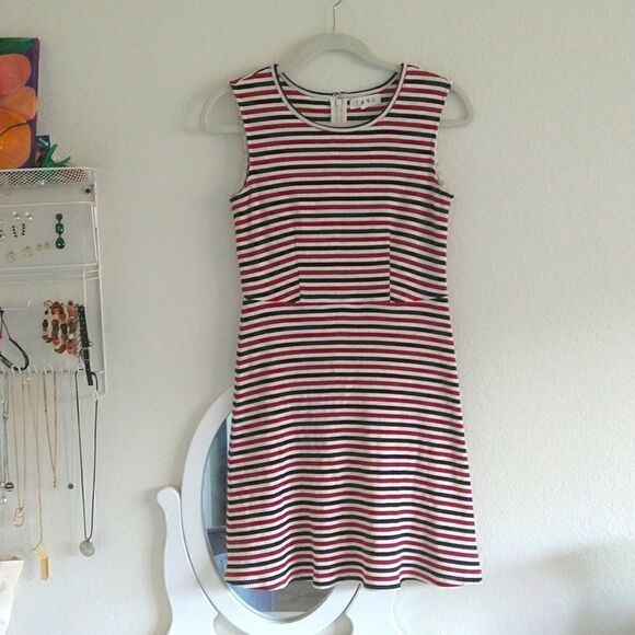 THML Stripe Dress Sleeveless Blue and Red Size Small - Picture 1 of 5